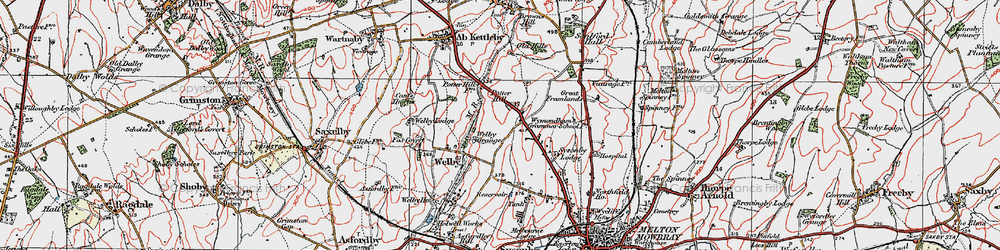 Old map of Potter Hill in 1921