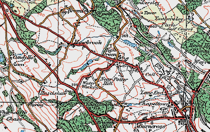 Old map of Potter Hill in 1924