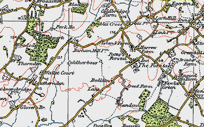 Old map of Potter's Forstal in 1921