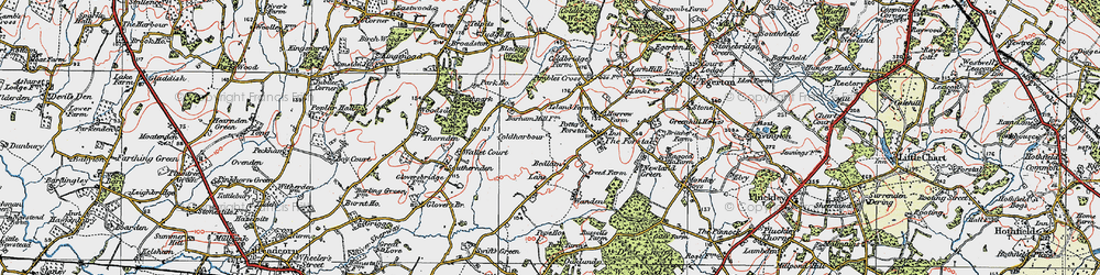 Old map of Potter's Forstal in 1921