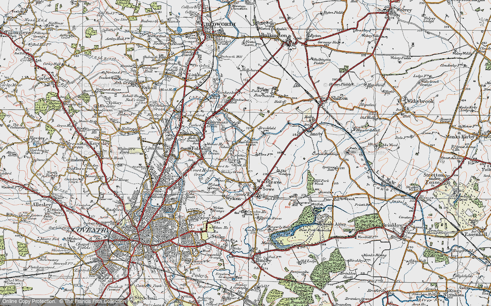 Old Map of Potter's Green, 1920 in 1920