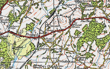 Old map of Potter's Green in 1920