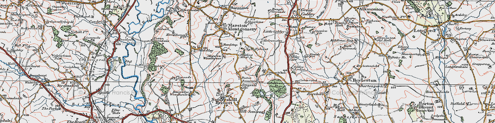 Old map of Potter Somersal in 1921
