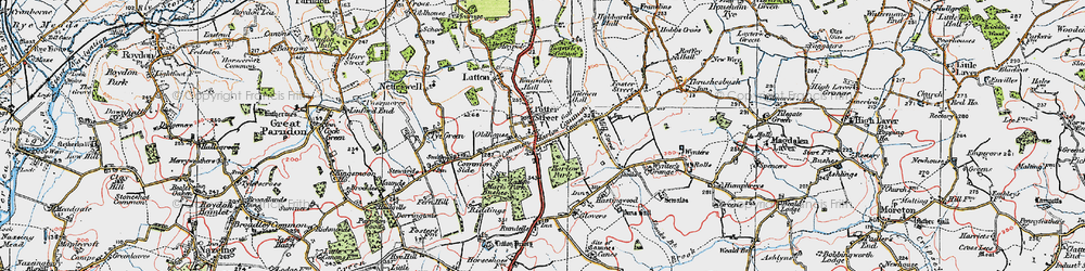 Old map of Potter Street in 1919