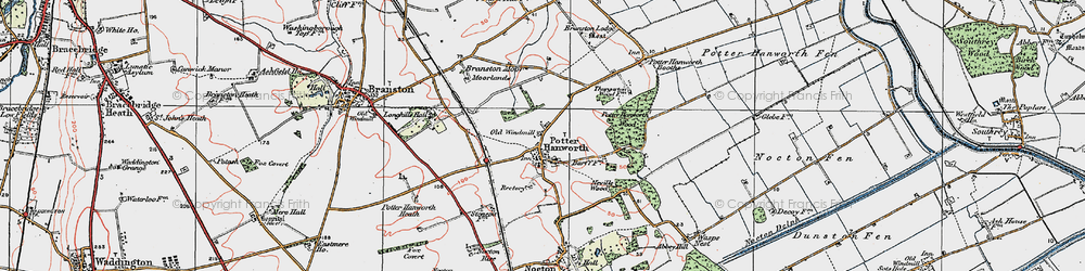 Old map of Potterhanworth in 1923