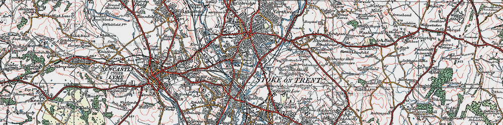 Old map of Potteries, The in 1921