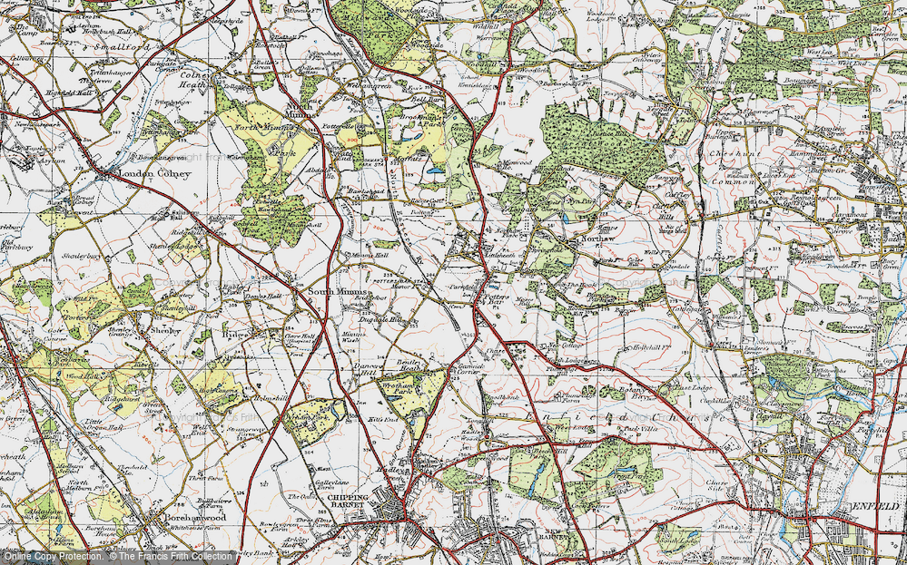 Old Map of Potters Bar, 1920 in 1920