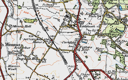 Old map of Potters Bar in 1920
