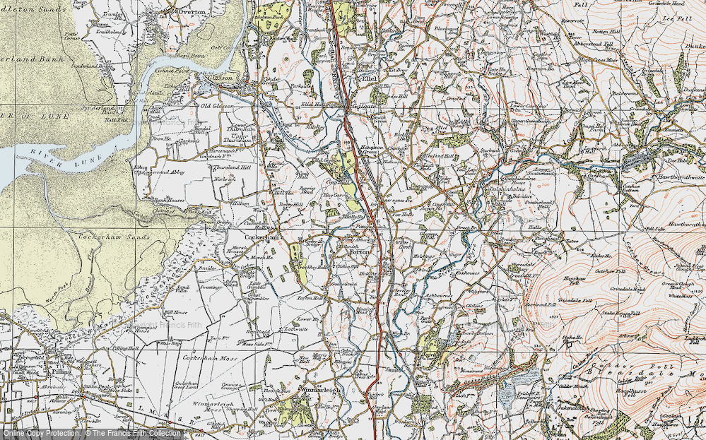 Old Map of Historic Map covering Berries Head in 1924