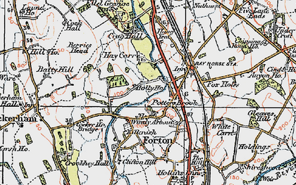 Old map of Potters Brook in 1924