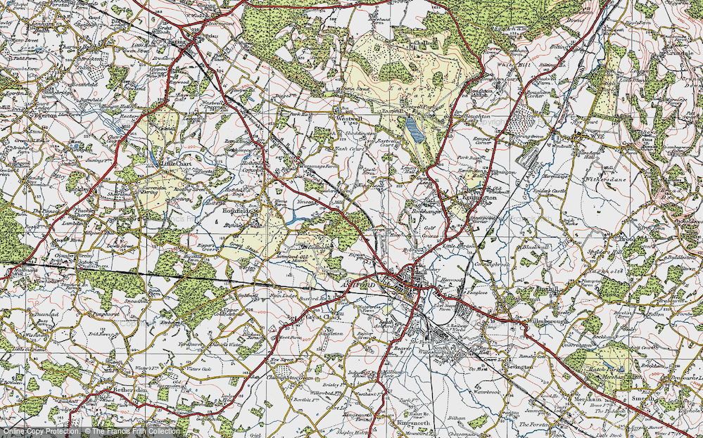 Old Map of Potters Corner, 1921 in 1921