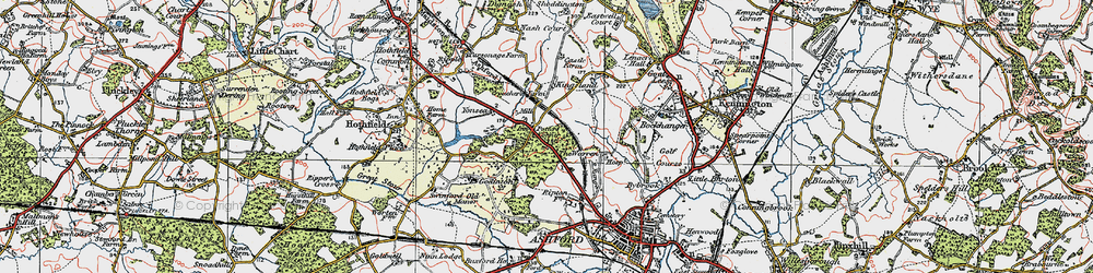 Old map of Beechbrook Farm Marshalling Yard in 1921