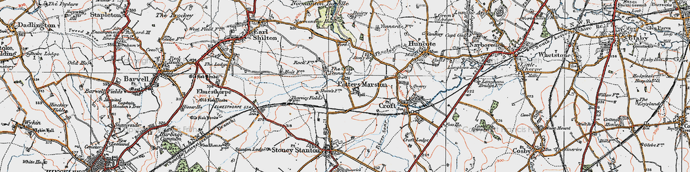 Old map of Potters Marston in 1921