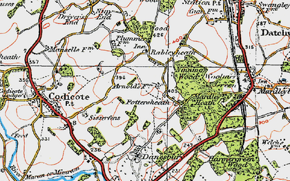 Old map of Pottersheath in 1920