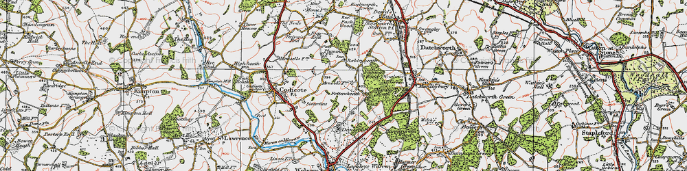 Old map of Pottersheath in 1920