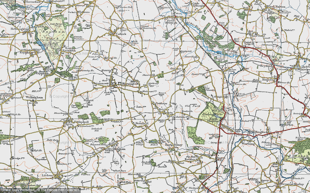 Old Map of Potthorpe, 1921 in 1921