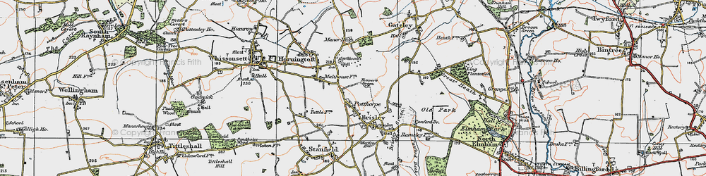 Old map of Potthorpe in 1921