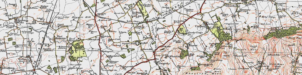 Old map of Potto Hall in 1925