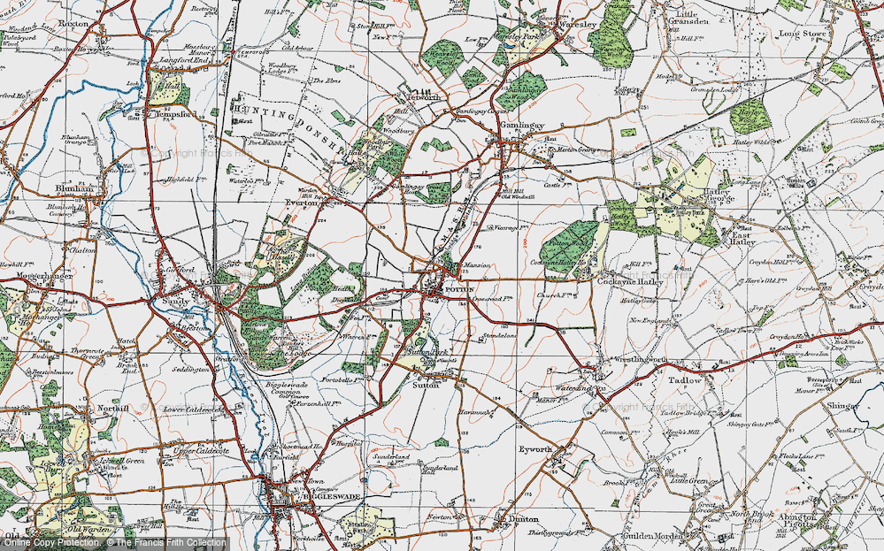 Old Map of Potton, 1919 in 1919
