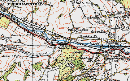 Old map of Pouchen End in 1920