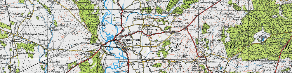Old map of Poulner in 1919