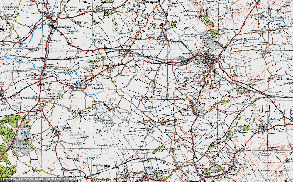Old Map of Poulshot, 1919 in 1919