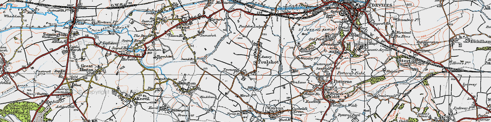 Old map of Poulshot in 1919