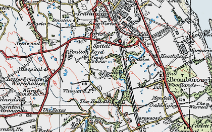 Old map of Poulton in 1924