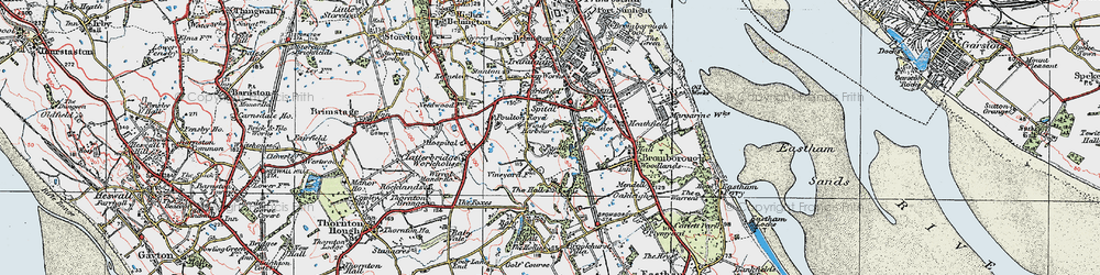 Old map of Poulton in 1924