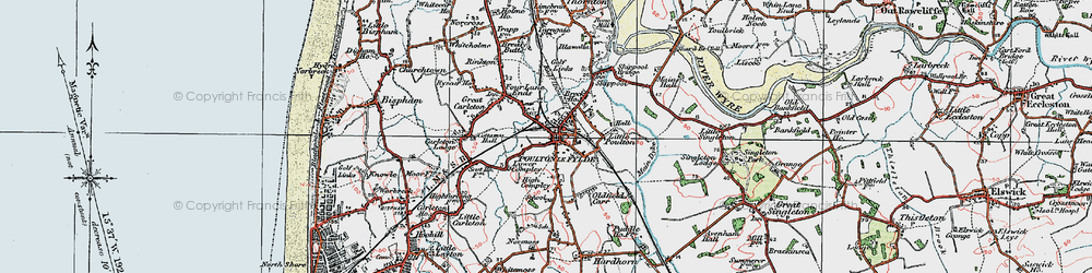 Old map of Poulton-Le-Fylde in 1924
