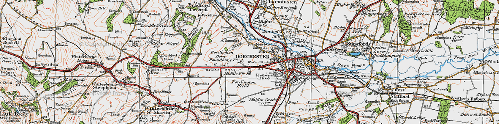 Old map of Fordington Down in 1919
