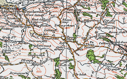 Old map of Penyrheol in 1923