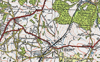 Old map of Lime Kiln Oast in 1920