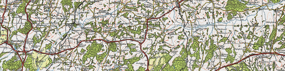 Old map of Poundford in 1920