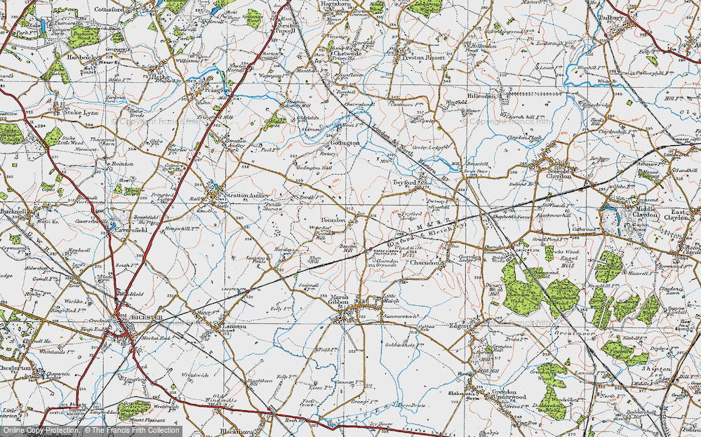 Old Map of Poundon, 1919 in 1919