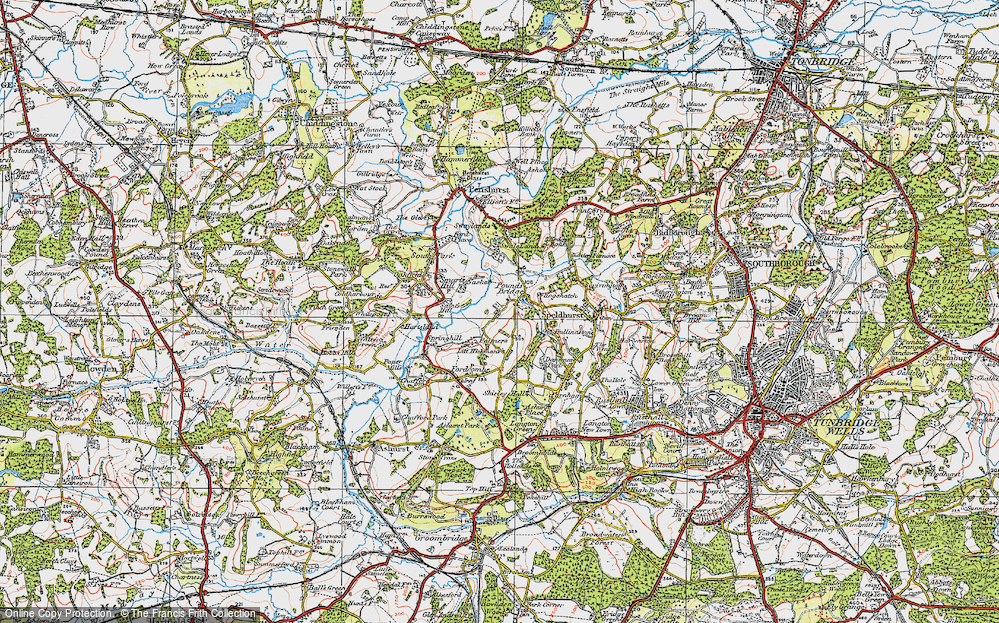 Old Map of Historic Map covering Bullingstone in 1920