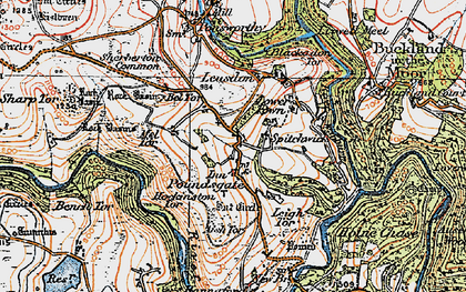 Old map of Aish Tor in 1919