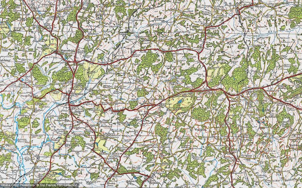 Old Map of Pounsley, 1920 in 1920