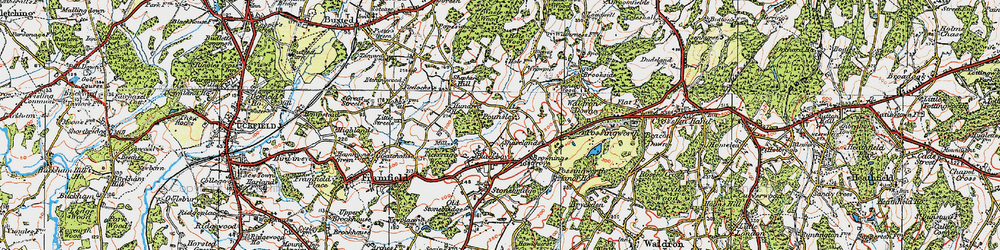 Old map of Pounsley in 1920