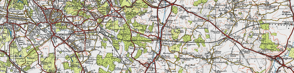 Old map of Poverest in 1920