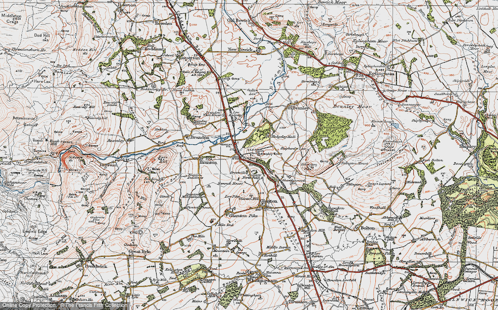 Old Map of Powburn, 1926 in 1926