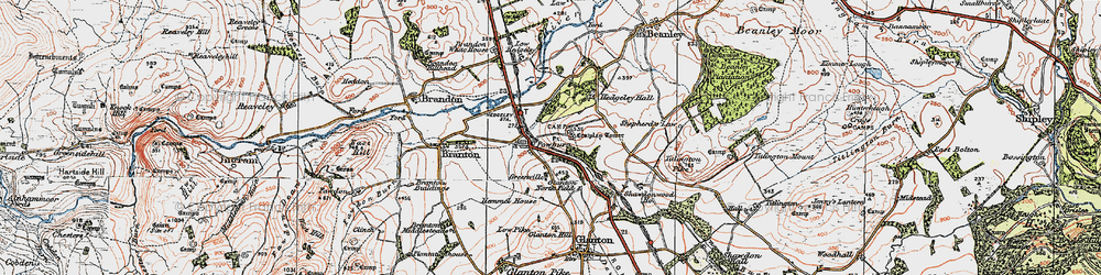 Old map of Powburn in 1926