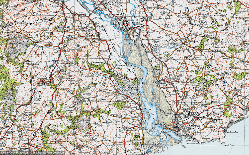 Old Map of Powderham, 1919 in 1919