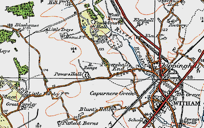 Old map of Powers Hall End in 1921