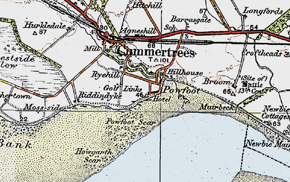 Old map of Powfoot in 1925