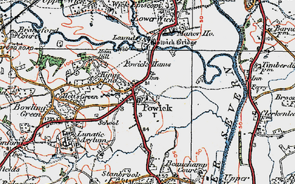 Old map of Powick in 1920