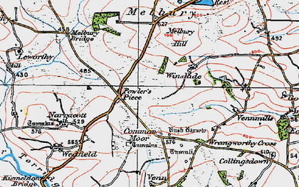 Old map of Powler's Piece in 1919