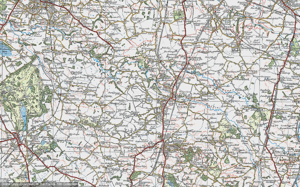 Old Map of Historic Map covering Lindow Common in 1923