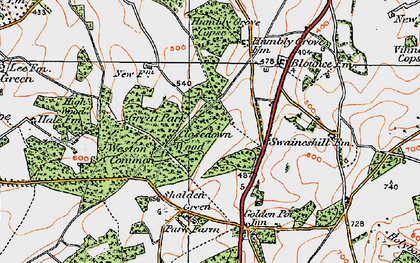 Old map of Weston Common in 1919