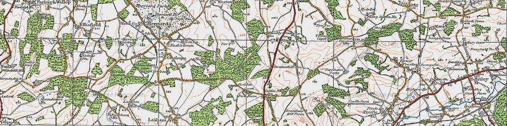 Old map of Blounce in 1919